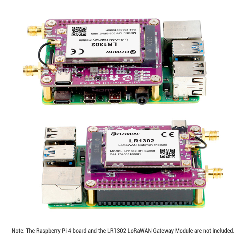 LR1302 868M 915M LoRaWAN Hat For RPI SX1302 Long Range Module Support