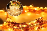 200 LED Solar Powered Fairy Starry Copper Wire Rope lights for Christmas Decorations