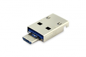 2 in 1 Micro-USB combo USB-A Connector