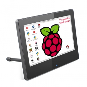 RC070P 7 Inch 1024x600 Raspberry Pi Monitor Touchscreen Capacitive IPS Display with Built-in Speaker & Stand 