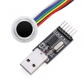 Round fingerprint recognition sensor module capacitive fingerprint collector module 6pins with 3 colors LED