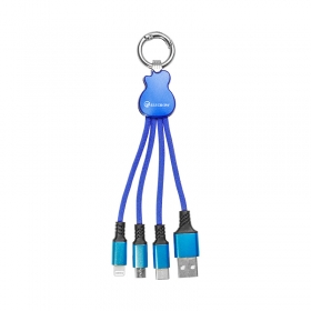 Multi 3 in 1 keychain USB cable Micro Usb Type C iOS Port Charging Cables