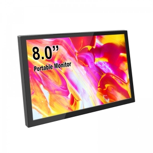 SH080 8 Inch Mini HDMI Portable LCD Display 1280x800 Monitor with HDMI Port Built in Speakers