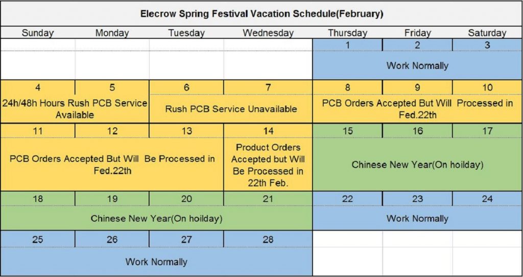 Elecrow_Spring_festival_Vacation_Schedule