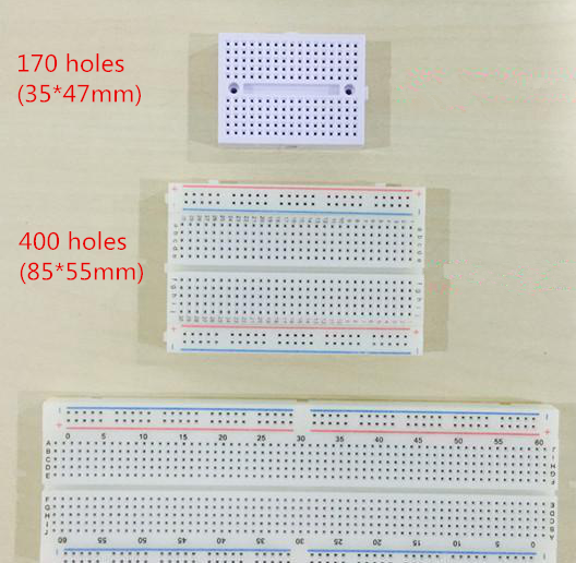 Breadboards in different sizes