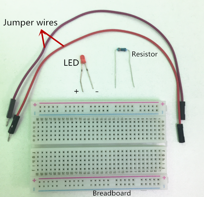 electronic components needed for breadboard experiment