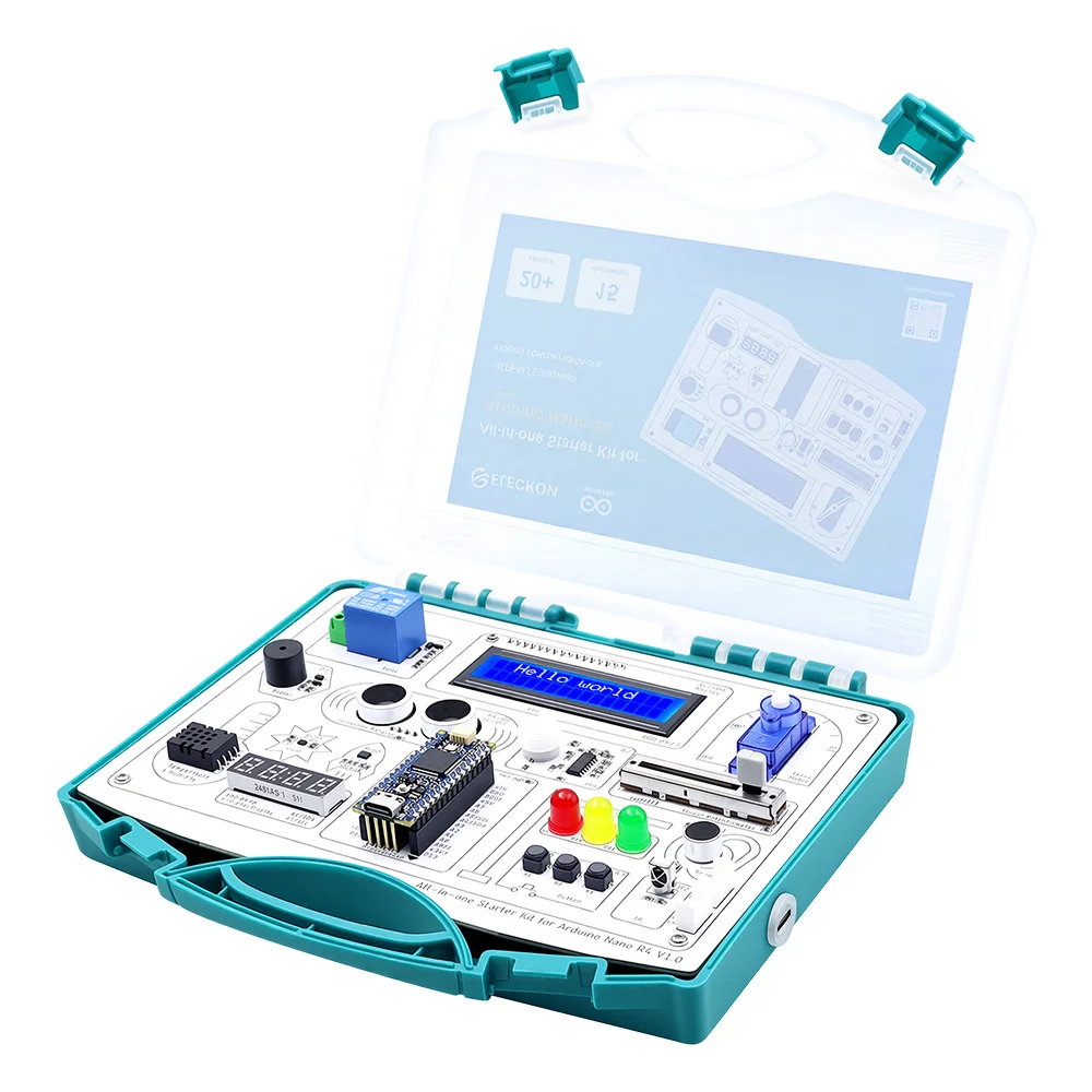 All-in-one Starter Kit for Arduino NANO R4 with 20 lessons and 16 modules