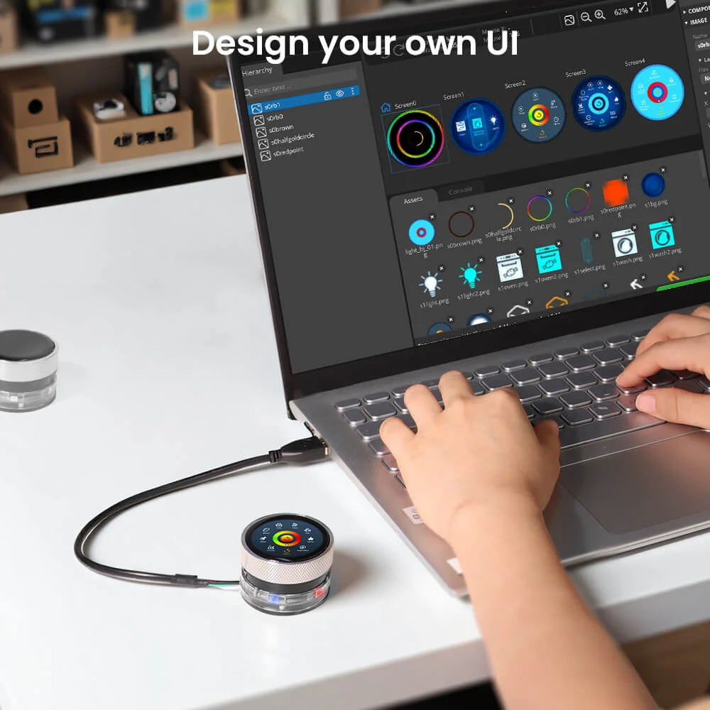 1.28 rotary knob screen supports design your own UI