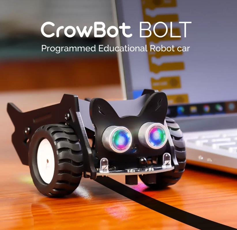 CrowBot BOLT-Open Source Programmable Smart Robot Car STEAM Robot Kit: Embark on a robotic adventure with the CrowBot BOLT-Open Source Programmable Smart Robot Car! This STEAM-based kit is packed with features that allow you to build and program your very own smart robot car. Explore the realms of artificial intelligence, computer vision, and autonomous navigation as you bring your creation to life!   