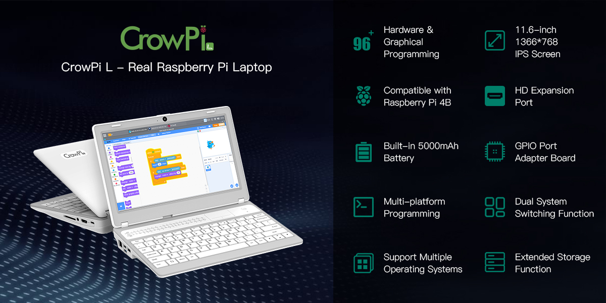 CrowPi L- Real Raspberry Pi Laptop