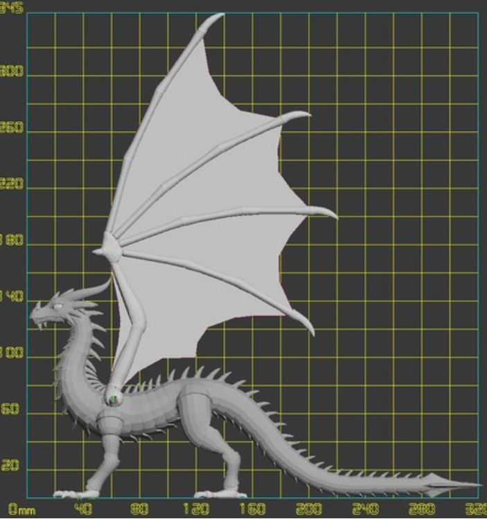 dragon on 3d modeling software