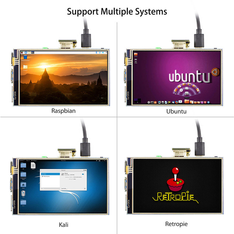 4 inch Raspberry Pi display support multiple systems