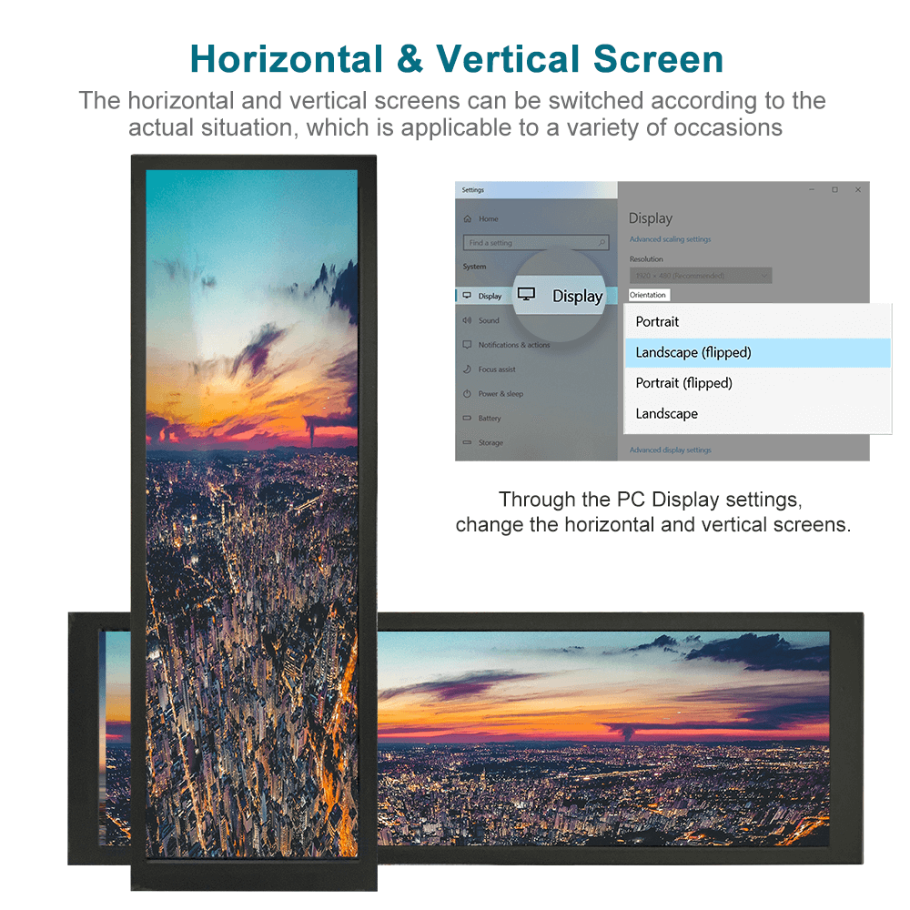 7.9 inch display support horizontal and vertical screen 