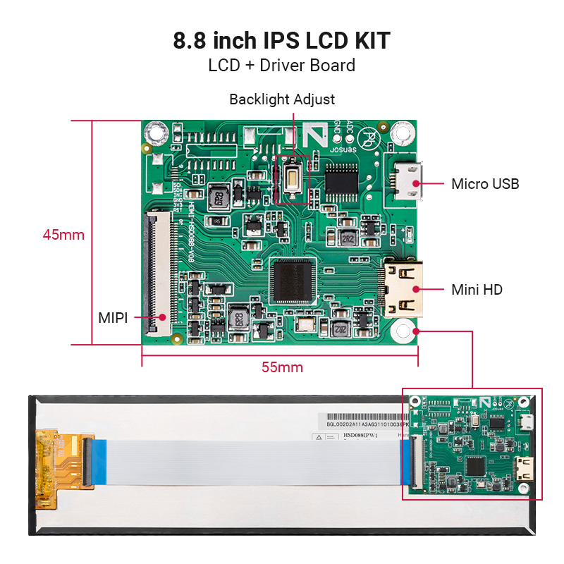 8.8 inch IPS LCD Display kit
