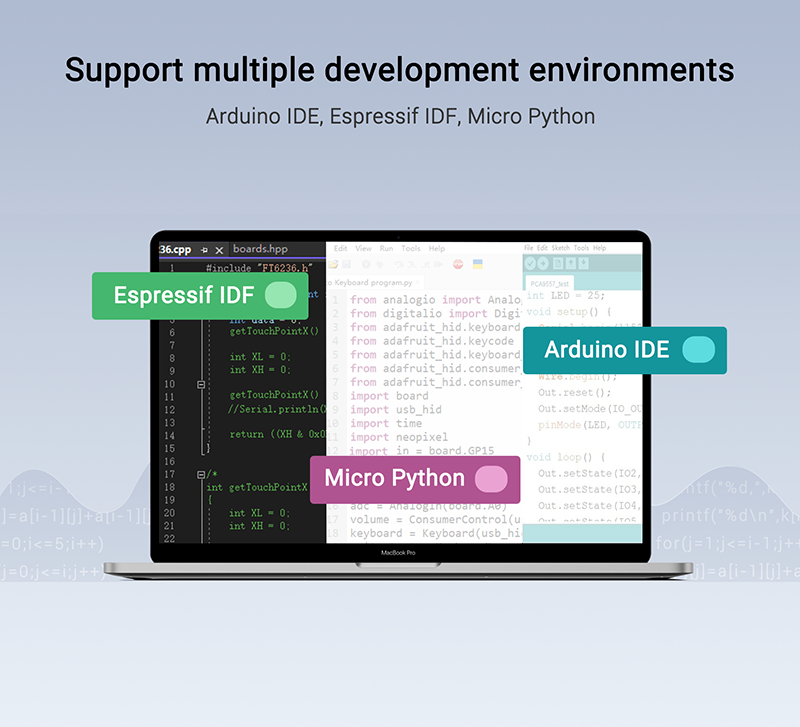 ESP32 display support multiple development enviroments