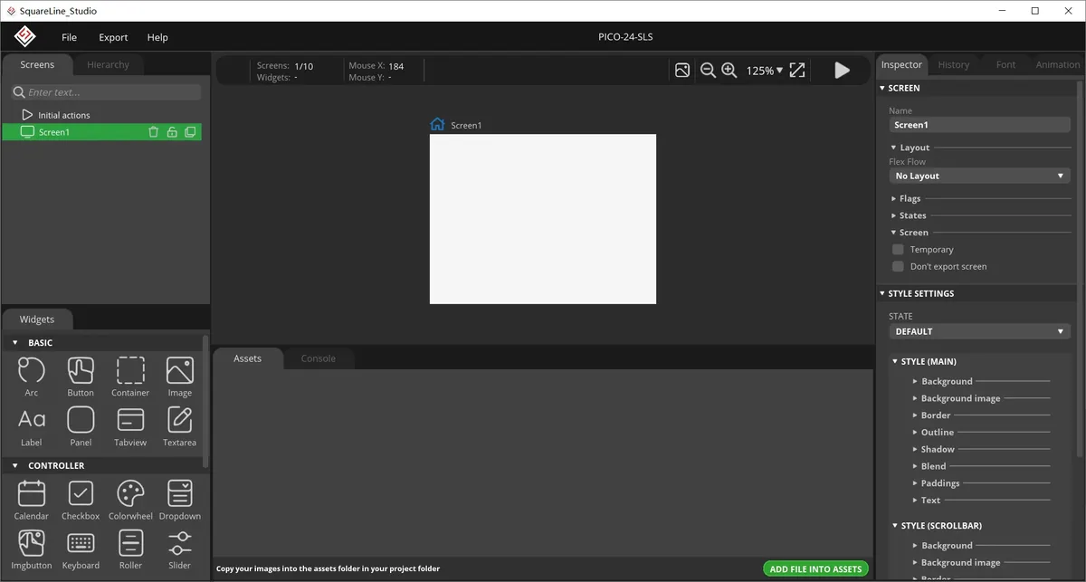 Confirm Screen1 canvas